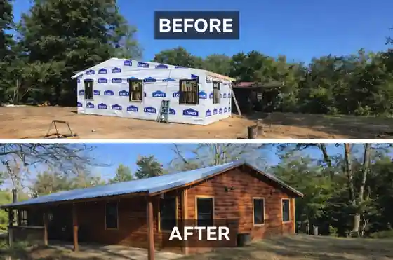New build before and after: From a wrapped shell to a finished cabin