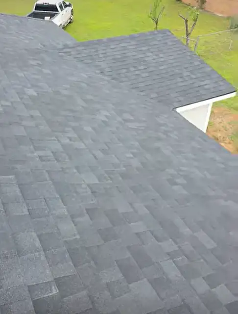 Close-up of a new field of grey shingles